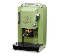 FABER COFFEE MACHINES | Modèle Pro Deluxe | Machine à café à dosettes ese 44mm | Finition Chrome | Pressacialda en laiton (Acid Green)