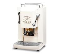 FABER COFFEE MACHINES | Modèle Pro Deluxe | Machine à café à dosettes ese 44mm | Finition Chrome | Pressacialda en laiton (Pure White)