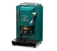 FABER COFFEE MACHINES | Modèle Pro Deluxe | Machine à café à dosettes ese 44mm | Finition Chrome | Pressacialda en laiton (British Green)