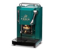 FABER COFFEE MACHINES | Modèle Pro Mini Deluxe | Machine à café à dosettes ese 44mm | Finition Chrome | Pressacialda en laiton (British Green)
