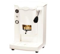 Faber Piccola Slot Basic - Machine à café avec presse à dosettes en laiton - Cadre en métal blanc et façade en polycarbonate blanc