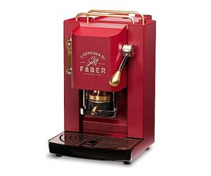 Faber Pro Deluxe Macchina da Caffè Cialde 44mm Cherry Red Ottone