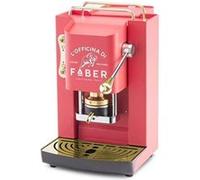Faber Pro Deluxe - Machine à café avec presse à dosettes en laiton - Cadre en acier rouge corail mat G