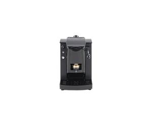 Faber Slot Plast Basic - Machine à café avec presse à dosettes en laiton - Cadre en métal noir et façade en polycarbonate noir