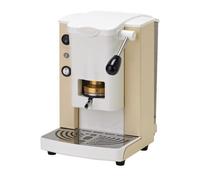 Faber Slot Plast Basic - Machine à café avec presse à dosettes en laiton - Structure en métal sable et façade en polycarbonate blanc