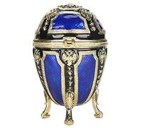 Fabergé Oeuf Bijoux Bibelot Boîte,Alliage De Zinc Vintage Peint À La Main Unique À Charnière Bijoux Anneau Porte-Bijoux À Collectionner Boîtes De Rangement Pour La Décoration De Mariage,Collection