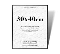 Fabian Clarke London® Cadre photo en aluminium noir à suspendre avec verre de sécurité 30 x 40 cm