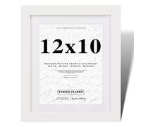 Fabian Clarke London® Cadre photo en bois blanc de 30,5 x 25,4 cm avec passe-partout blanc de 25,4 x 20,3 cm pour accrocher en portrait ou en paysage