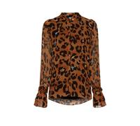 Fabienne Chapot - Blouse Carmen Imprimé Léopard - Femme - Blouses et Chemises - Brun - Taille: 38 FR