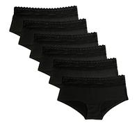 Fabio Farini Culotte Bikini Pantys pour Femme Pack 4 & 6 Plusieurs Couleurs et Tailles, 95% Coton Respirant 6er Pack avec de la Dentelle Noir L