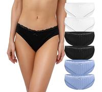 Fabio Farini Culotte Bikini Pantys pour Femme Pack 4 & 6 Plusieurs Couleurs et Tailles, 95% Coton Respirant