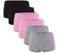 Fabio Farini - Culotte pour Dames, Lot de 6 Boxers Hipsters sans Couture en Tissu Microfibre Doux