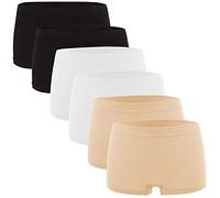 Fabio Farini - Culotte pour Dames, Lot de 6 Boxers Hipsters sans Couture en Tissu Microfibre Doux