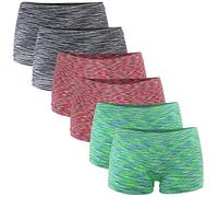 Fabio Farini - Culotte pour Dames, Lot de 6 Boxers Hipsters sans Couture en Tissu Microfibre Doux