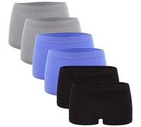 Fabio Farini - Culotte pour Dames, Lot de 6 Boxers Hipsters sans Couture en Tissu Microfibre Doux