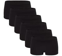 Fabio Farini - Culotte pour Dames, Lot de 6 Boxers Hipsters sans Couture en Tissu Microfibre Doux Noir XS