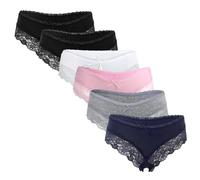 Fabio Farini Ensemble de 6 Dames Panty Hipster avec des Finitions en Dentelle Fine sur la Jambe - Multicolore - Taille 36 DE=38 FR
