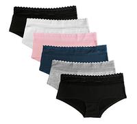 Fabio Farini Ensemble de 6 Dames Panty Hipster avec des Finitions en Dentelle Fine sur la Jambe - Multicolore Dentelle -Large