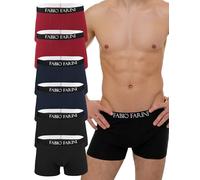 Fabio Farini - Lot de 6 Boxers pour Hommes sous-vêtements Fitted caleçon Taille S - XXL en Coton avec Ceinture Confortable sans étiquette irritante Colormix - 2 Noir, 2 Marine, 2 Rouge L
