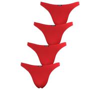 Fabio Farini - Pack de 4 Strings Masculins en Rouge, Noir, Bleu ou Blanc 4X Rouge XL