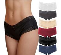 Fabio Farini Shorty Boxer de en Pack de 6. Culotte avec détails de Dentelle séduisants