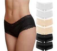 Fabio Farini Shorty Boxer de en Pack de 6. Culotte avec détails de Dentelle séduisants