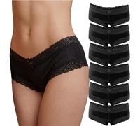 Fabio Farini Shorty Boxer de en Pack de 6. Culotte avec détails de Dentelle séduisants
