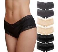 Fabio Farini Shorty Boxer de en Pack de 6. Culotte avec détails de Dentelle séduisants