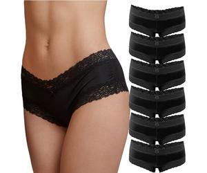 Fabio Farini Shorty Boxer de en Pack de 6. Culotte avec détails de Dentelle séduisants