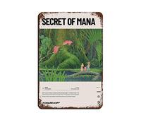 FABIVA Poster de jeu vidéo Secret of Mana (1993) en métal vintage pour pub club café bar décoration murale rétro 20 x 30 cm