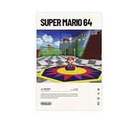 FABIVA Poster Super Mario 64 (1996) sur toile pour décoration murale de salon, chambre à coucher, style sans cadre, 20 x 30 cm