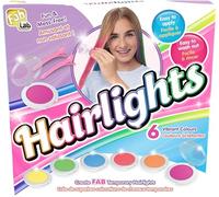 FABLAB Hairlights - Kit pour Mèches Colorées Non Permanentes pour Enfants dès 8 Ans - Coloration Temporaire pour Cheveux - 6 Couleurs Vives - Facile À Appliquer - Part au Lavage - Idée Cadeau