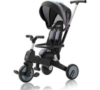 FableKids FİNN Tricycle 7in1 Gris | Direction parentale, capote & siège 360