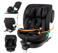 FableKids Siège enfant NORA noir | Siège auto i-Size pivotant à 360° 40-150 cm | Siège dos à la route avec ISOFIX et jambe de force | Appuie-tête et dossier réglables en hauteur | Certifié ECE R129/04