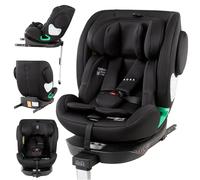 FableKids NORA Siège enfant, noir, pivotant à 360°, de 40 à 150 cm, avec ISOFIX et pied de support, appuie-tête et dossier réglables en hauteur, certifié ECE R129/04