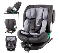 FableKids Siège enfant NORA noir | Siège auto i-Size pivotant à 360° 40-150 cm | Siège dos à la route avec ISOFIX et jambe de force | Appuie-tête et dossier réglables en hauteur | Certifié ECE R129/04