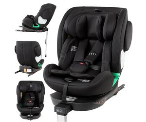 FableKids Siège enfant NORA noir | Siège auto i-Size pivotant à 360° 40-150 cm | Siège dos à la route avec ISOFIX et jambe de force | Appuie-tête et dossier réglables en hauteur | Certifié ECE R129/04