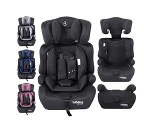 FableKids Siège voiture | Ceinture de sécurité 3 points | Dès 15 mois | 76-150 cm | ECE R129/03 | Réglable 44,5 x 41 x 68-75 cm | Noir