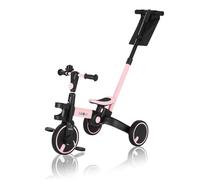 FableKids Tricycle 7in1 Enfant Tricycle Course Enfant Guidon Vélo Bébé Poussette | Guidage Parent | Porte-Gobelet | Sonnette | Rose