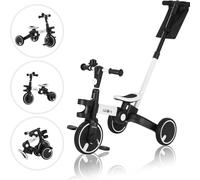FableKids®Tricycle 7in1 Tricycle d'enfant guidon vélo poussette bébé | direction parentale| pliable | porte-gobelet | dès 18 mois | blanc