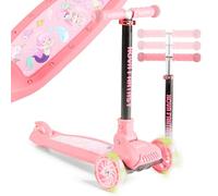 FableKids Trottinette Enfant Pliable avec Roues LED | Scooter à Hauteur Réglable, Frein au Pied, dès 3 Ans | Jusqu’à 50 kg | Flamant