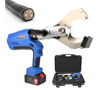 Fablestoryem Coupe-câble hydraulique, Coupe-câble électrique à cliquet 250KN avec Affichage LED/2 Batteries, Outil de Coupe de Fil Φ85MM-120MM pour câbles Al et CU/Al blindés,105MM