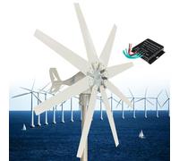 Fablestoryem Générateur D'éolienne 14000W, Kit D'éolienne 12V/24V/48V/110V/220V, Générateur D'énergie éolienne avec Contrôleur MPPT 8 Pales, Adapté pour Terrasse, Marine, Camping-Car, Bateau,220V