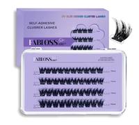 Fablosslashes Lot de 40 faux cils pré-collés réutilisables naturels sans colle sans dissolvant Kit de grappes de cils 10-16 mm