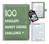 Fabmaker Classeur de défi pour économiser de l'argent, livre de défis d'épargne avec 100 enveloppes et suivi, classeur d'épargne pour économiser 5050 $ de manière amusante et motivante, kit de
