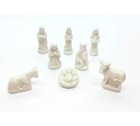 FABOLAND-Fèves Santons Blancs - crèche blanche-CS373-8 Sujets Porcelaine pour Épiphanie - Galette des Rois