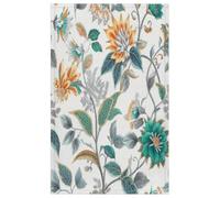 Fabpuro Torchon de cuisine doux et absorbant en microfibre à séchage rapide pour salle de bain, décoration d'intérieur, fleurs botaniques exotiques traditionnelles, feuilles 45 x 72 cm, 1 pièce