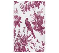 Fabpuro Torchon de cuisine en microfibre doux et absorbant à séchage rapide pour salle de bain, décoration d'intérieur, motif floral, feuilles, branche, oiseau, 45 x 72 cm