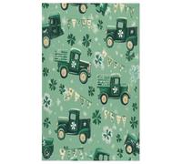 Fabpuro Torchon de cuisine en microfibre doux et absorbant à séchage rapide pour salle de bain, décoration d'intérieur, Saint Patrick, camion vert, 45 x 72 cm