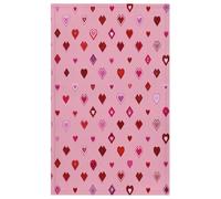 Fabpuro Torchon de cuisine en microfibre doux et absorbant à séchage rapide pour salle de bain, décoration d'intérieur, Saint-Valentin Motif cœur géométrique 45 x 72 cm